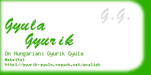 gyula gyurik business card